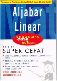 Scaum's easy outlines: Linear Aljabar Linear